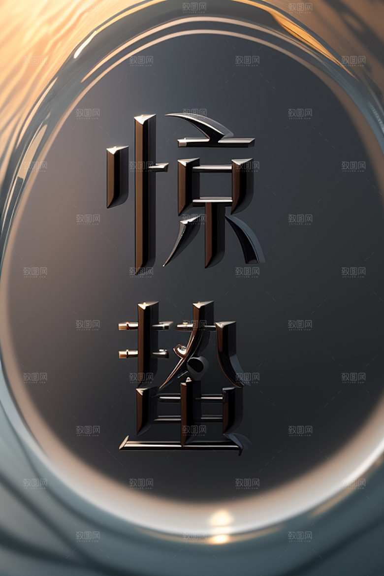 二十四节气中式风格中国风艺术字