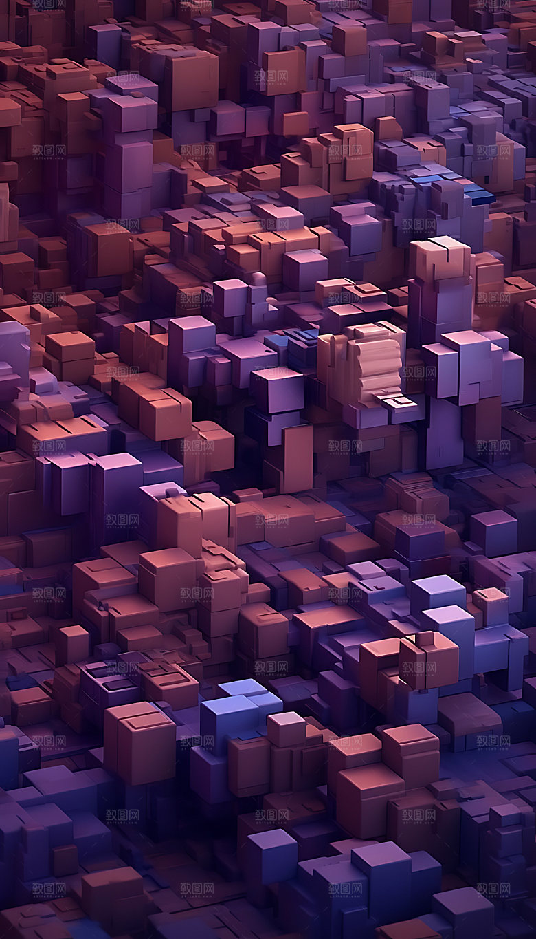 立体几何彩色多边形背景