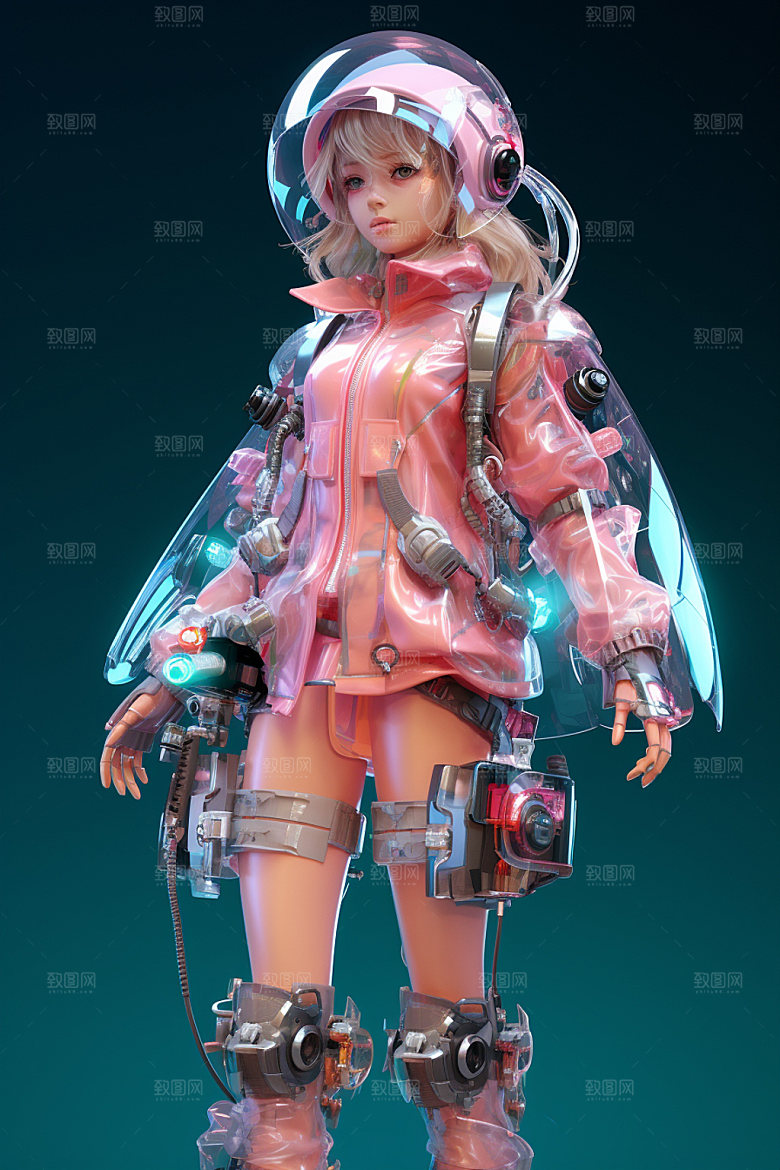 机甲少女3D生态模型