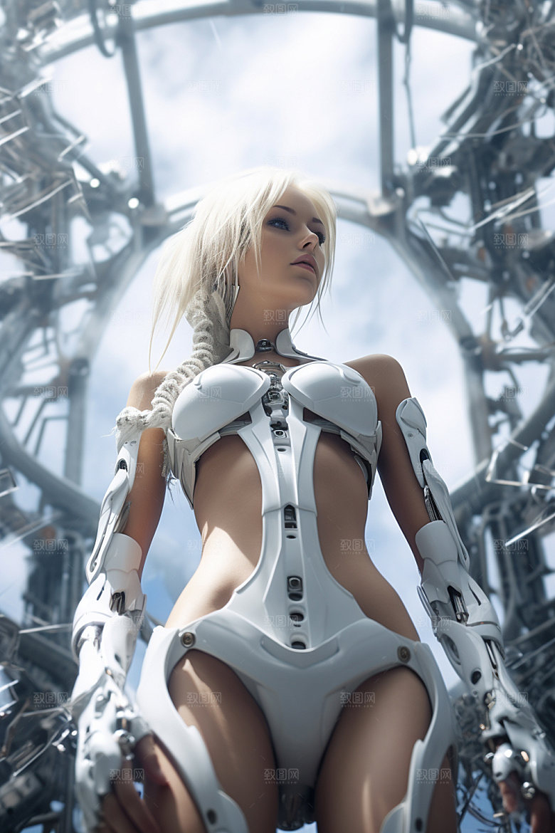 机甲少女科幻生态模型