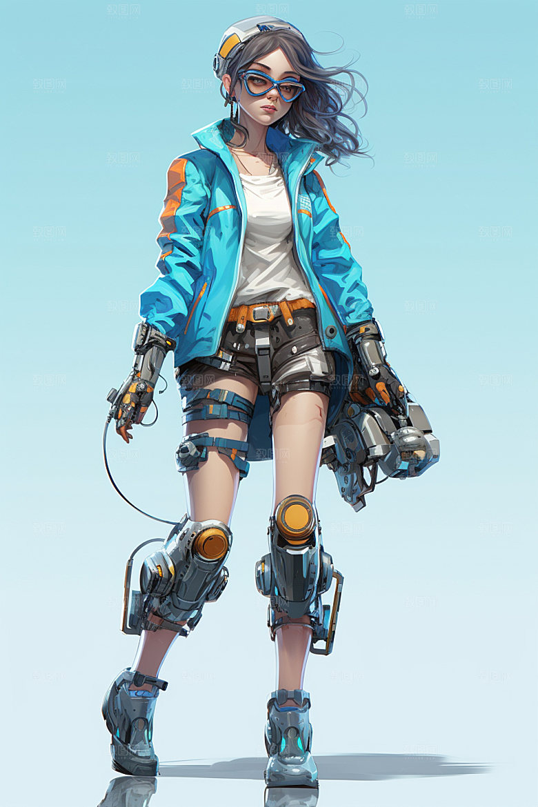 机甲少女幻想赛博朋克模型