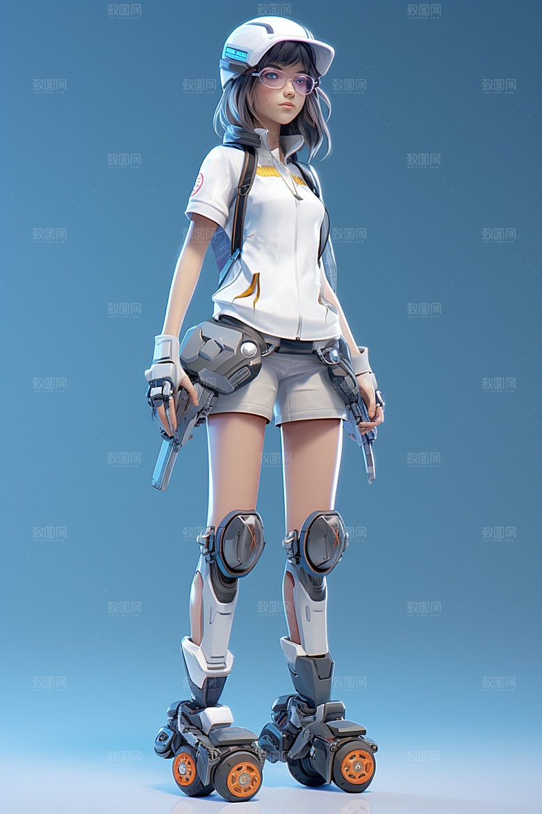 机甲少女幻想科幻模型