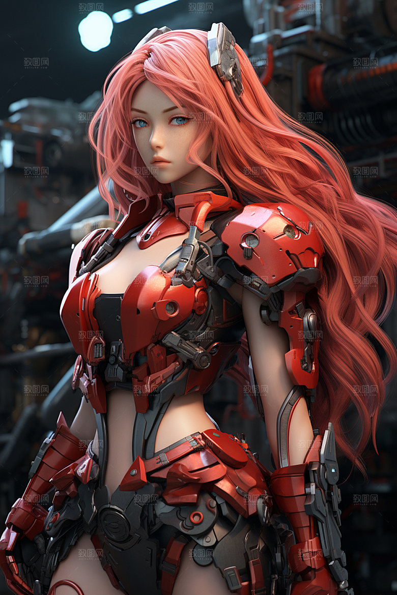 机甲少女幻想科幻模型