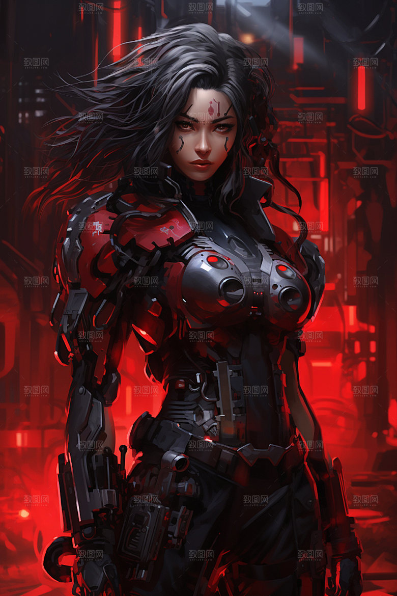 机甲少女效果图生化科技模型
