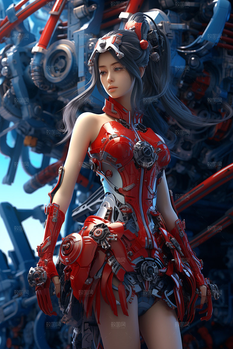 机甲少女科学生化科技模型