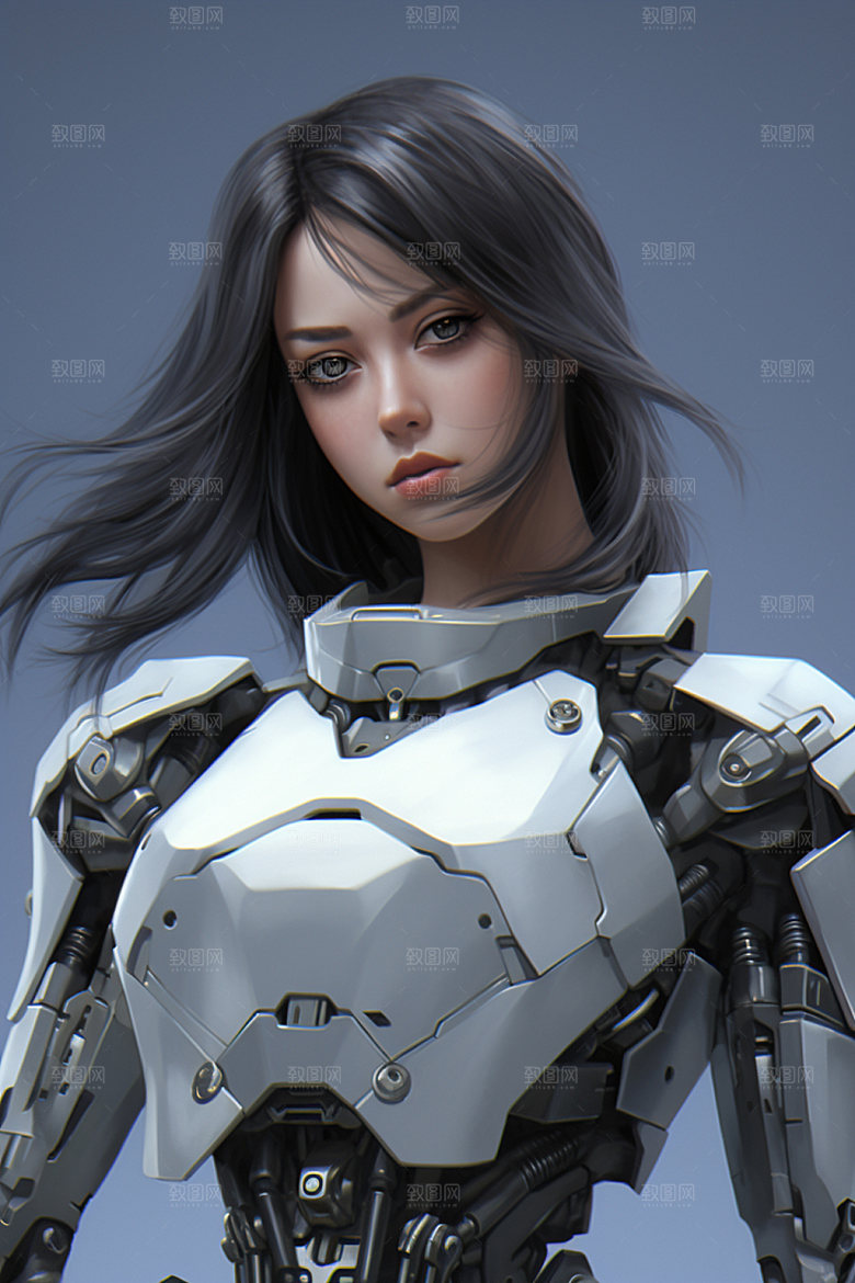 机甲少女3D赛博朋克模型