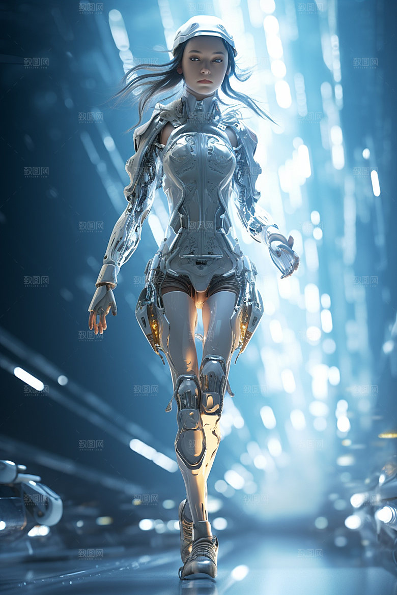 机甲少女赛博朋克3D模型