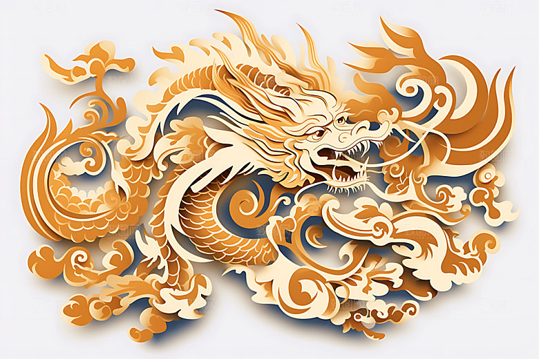中国龙精致龙年剪纸
