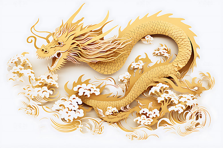中国龙喜庆雕花剪纸