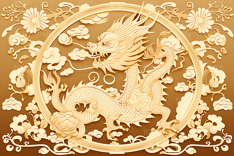 中国龙精致立体剪纸