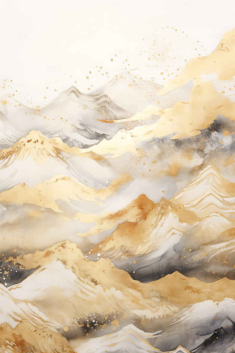 金箔山水雅致高端装饰画