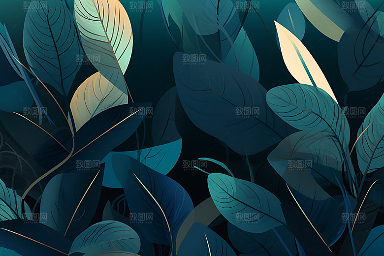 金箔树叶低调奢华清新装饰画