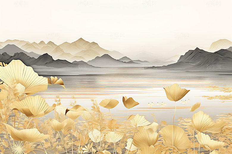 金箔银杏立体高端装饰画