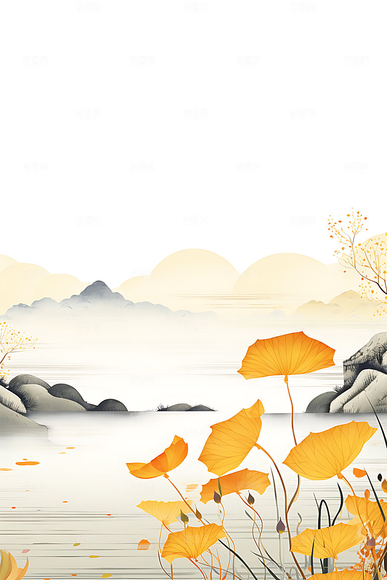金箔银杏树叶大气装饰画