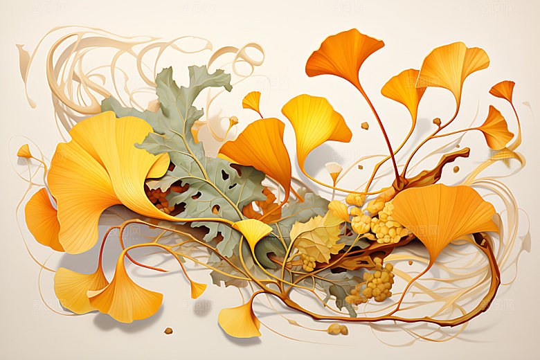 银杏立体低调奢华金箔画
