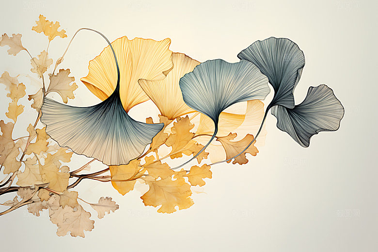 银杏立体秋天金箔画