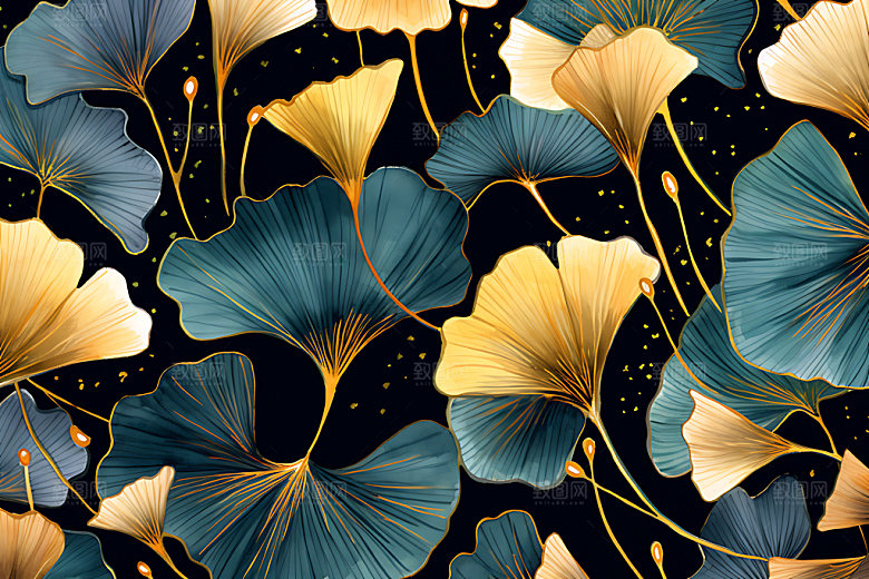 银杏低调奢华立体金箔画