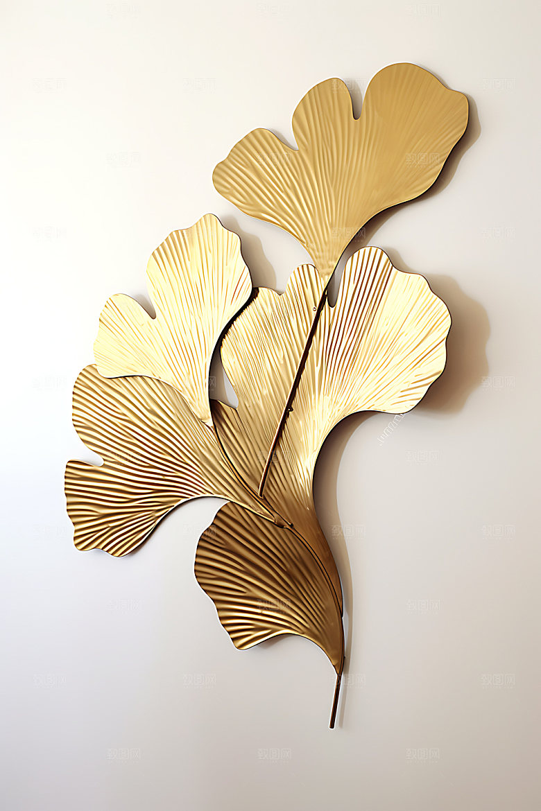 银杏金色地产风金箔画
