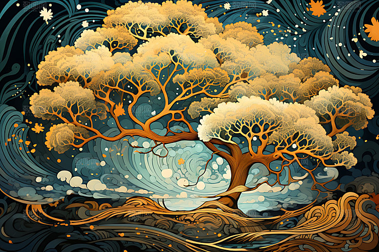 银杏立体低调奢华金箔画