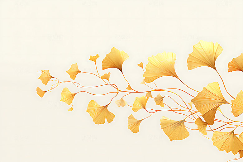 银杏金色质感金箔画