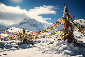 经幡佛教西藏摄影图