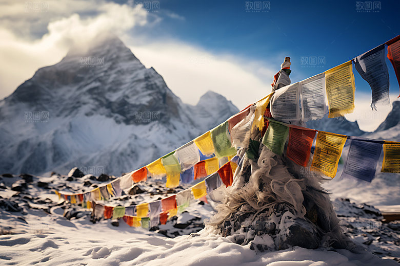 经幡祈愿祈福摄影图
