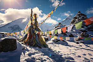 经幡文化西藏摄影图