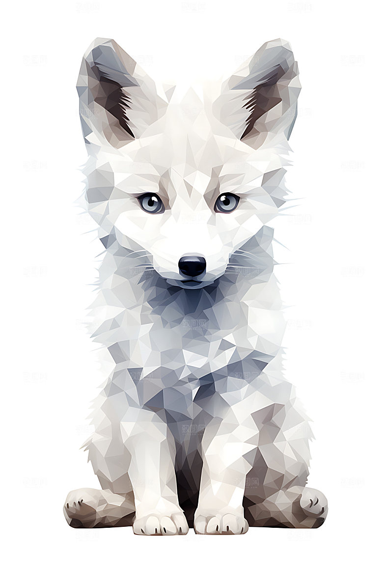 几何动物马赛克创意扁平风插画