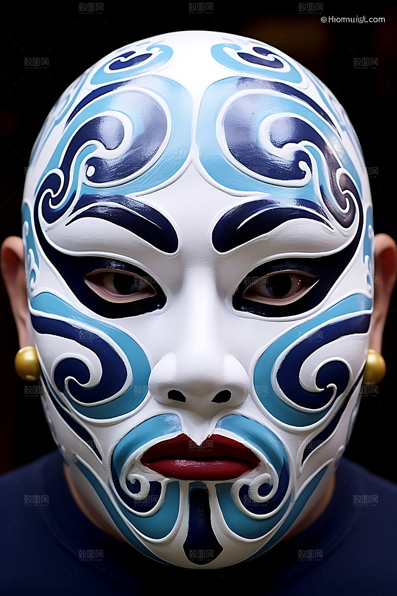 京剧脸谱花脸高清摄影图