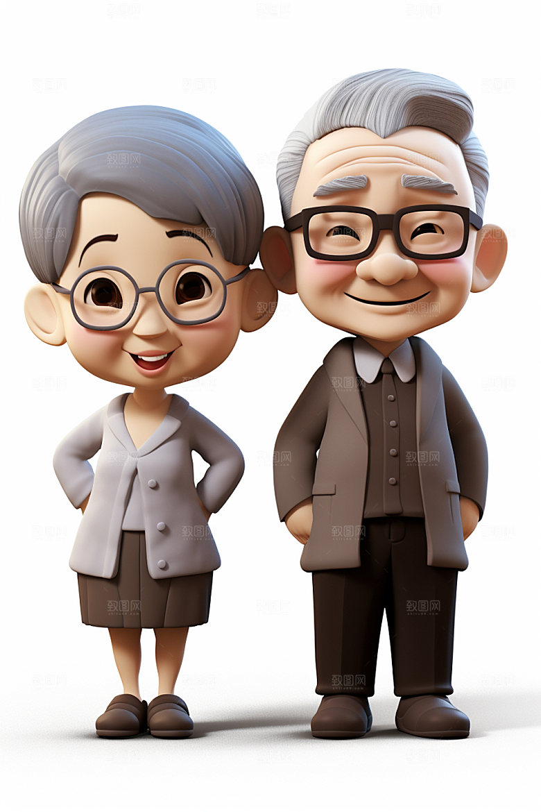 老人3D养老人物模型