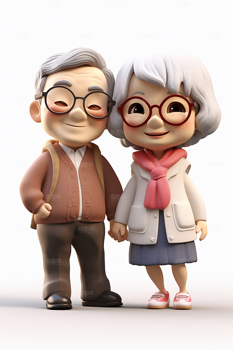 老人高清3D人物模型