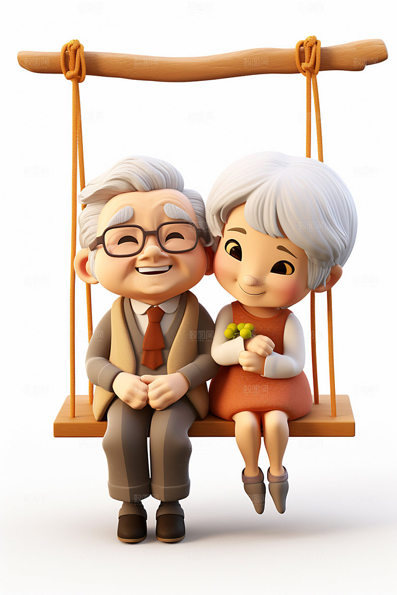 老人立体养老人物模型