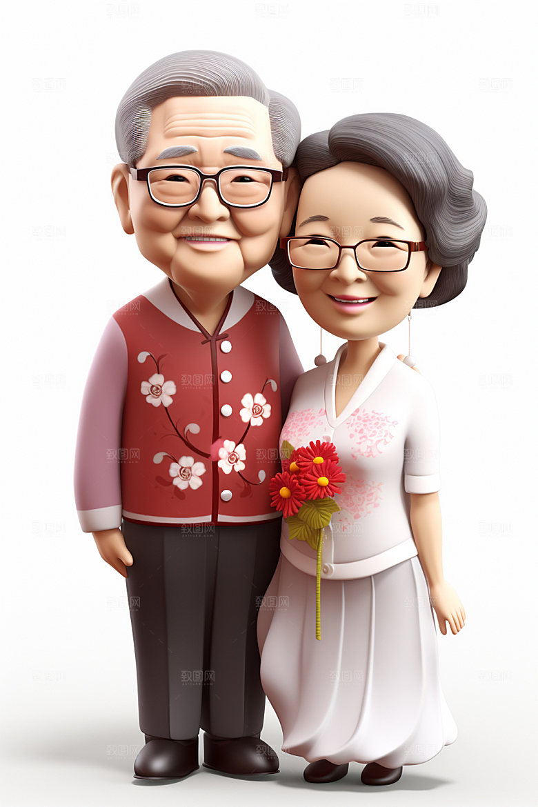 老人敬老宣传养老人物模型