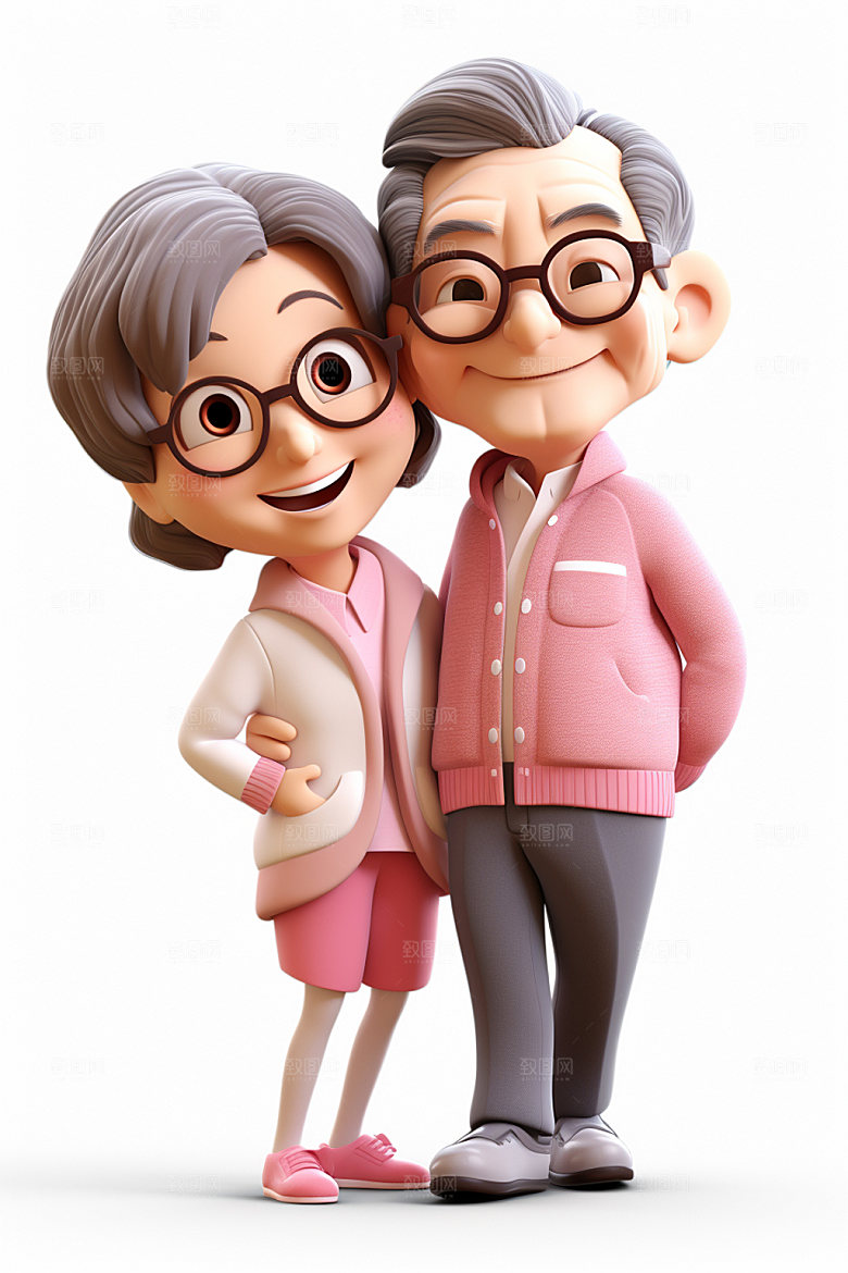 老人敬老宣传3D人物模型