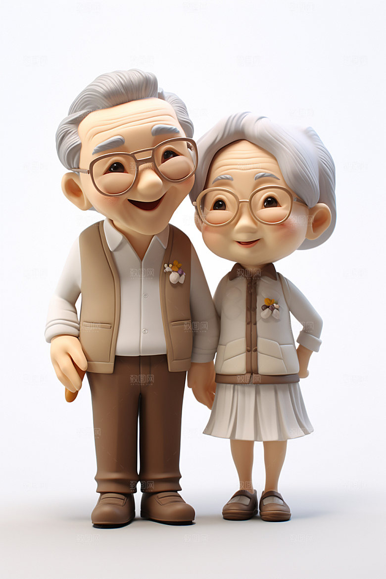 老人高清3D人物模型