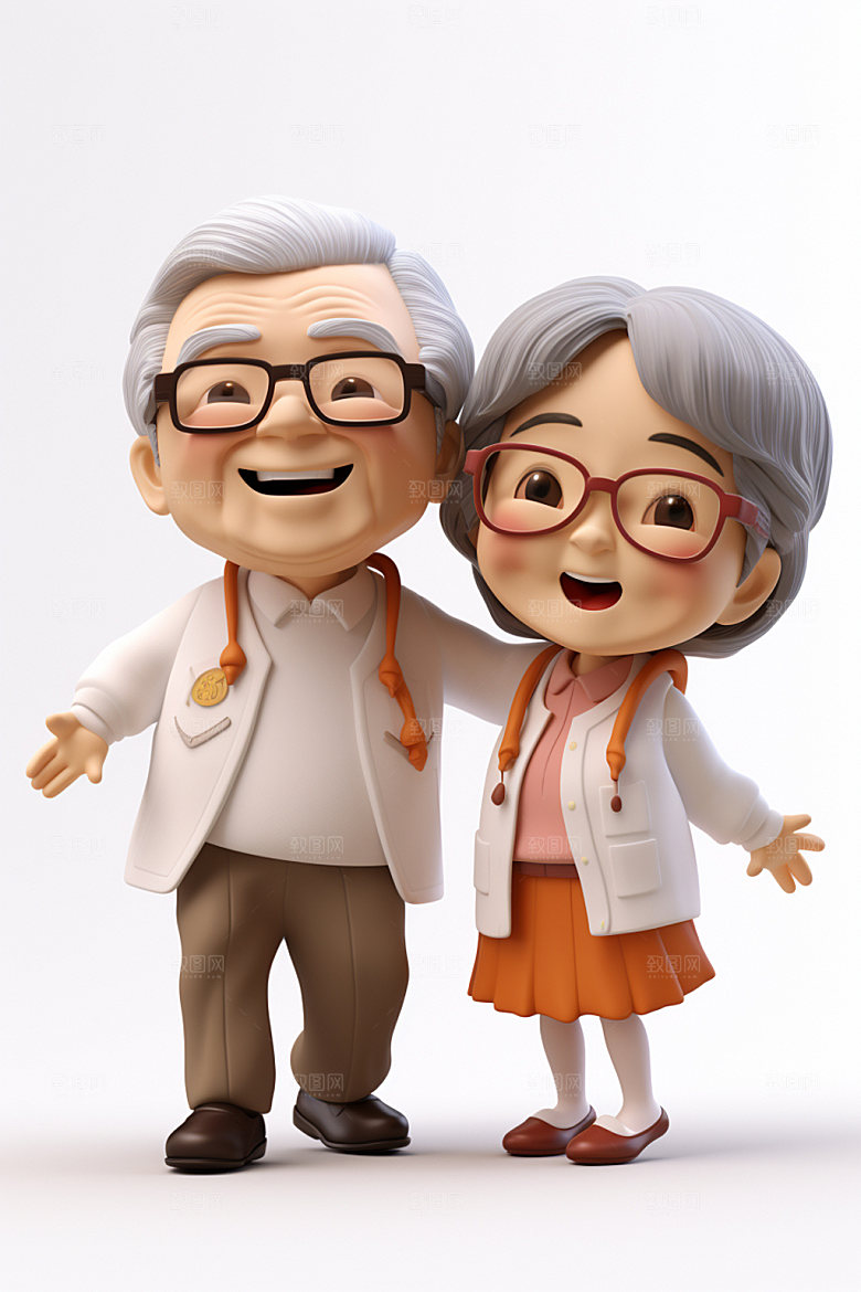老人高清3D人物模型