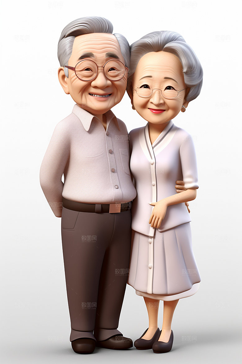 老人3D夕阳红人物模型