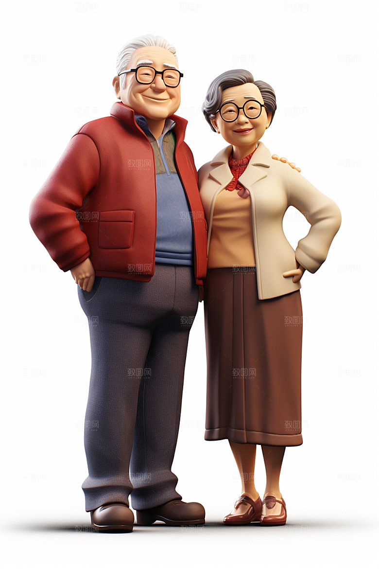 老人夕阳红3D人物模型
