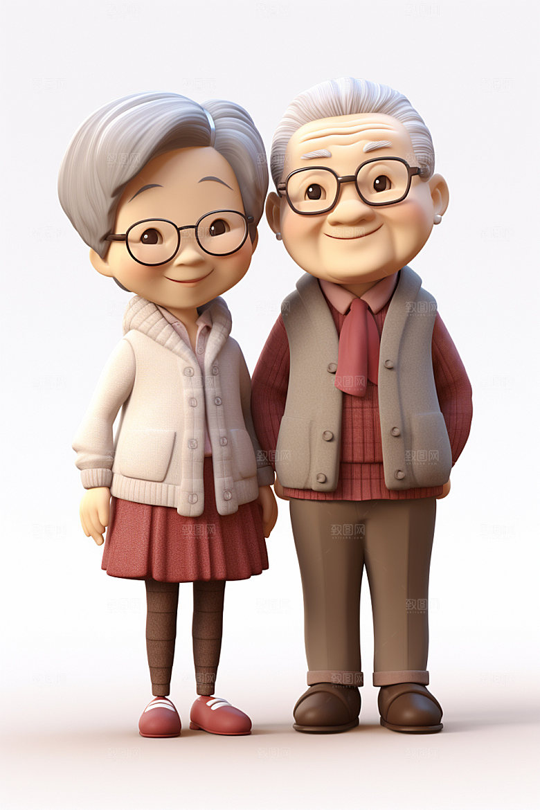 老人立体3D人物模型