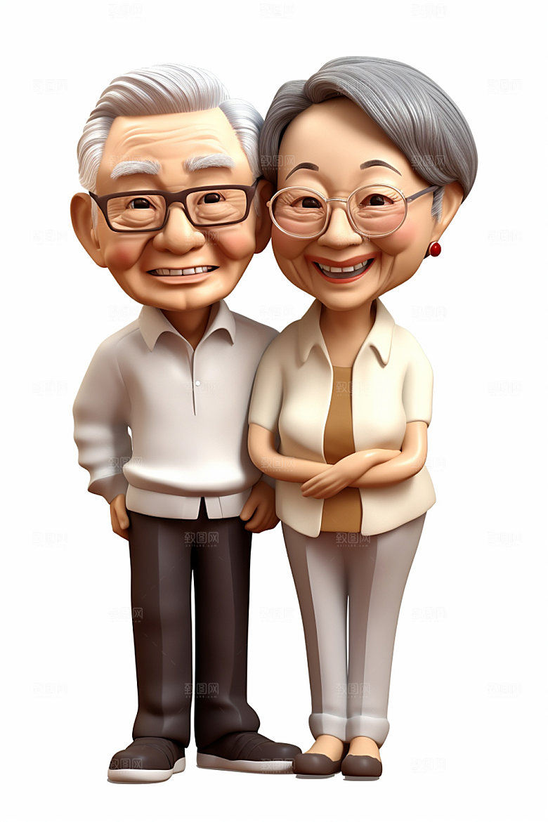 老人立体重阳节人物模型