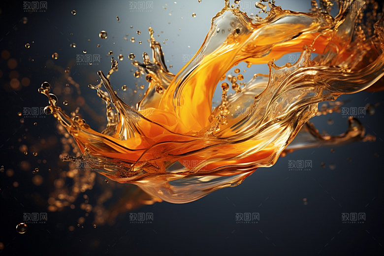 精油泼洒液体高清摄影图
