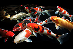 锦鲤鱼类水族摄影图
