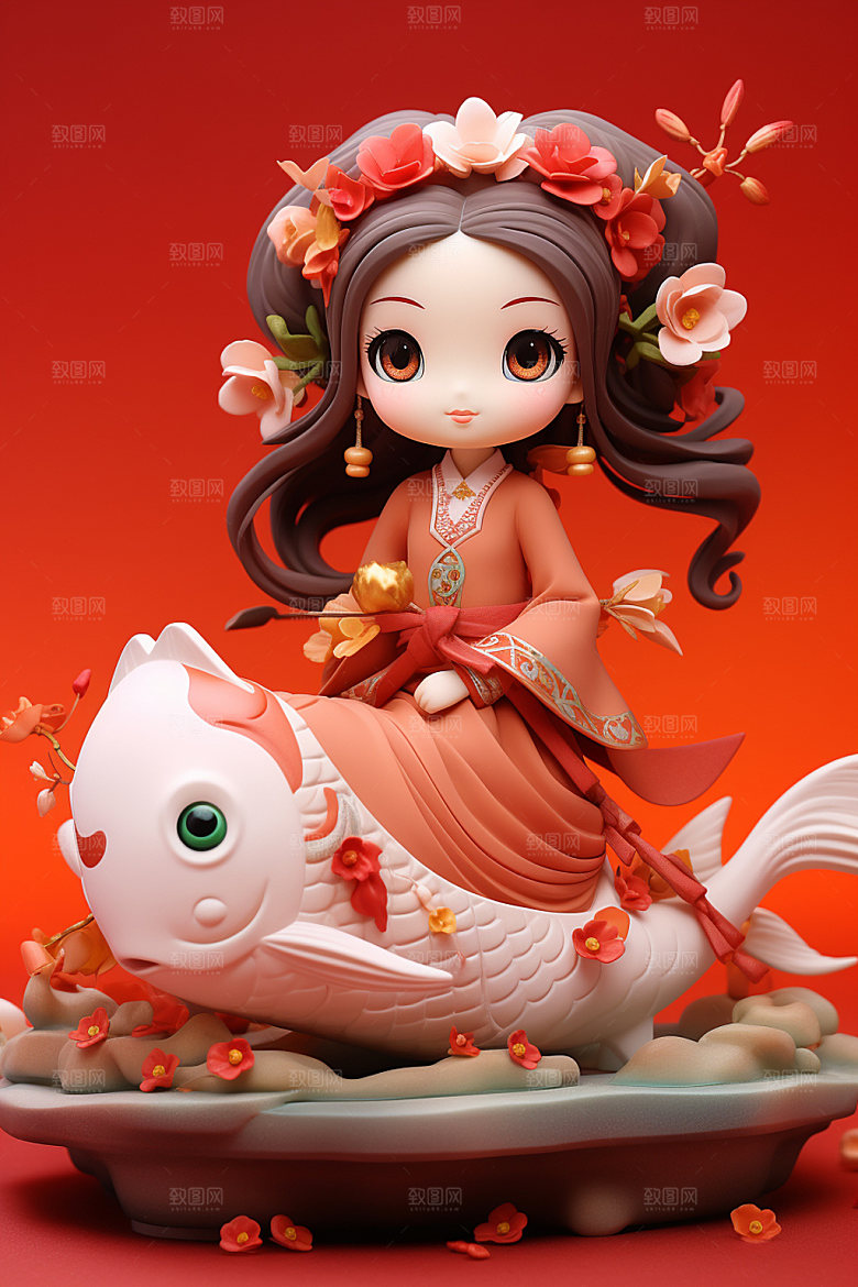 新年卡通人物春节模型素材