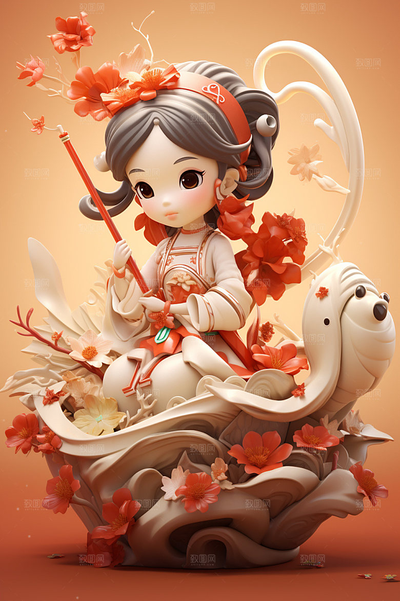 新年卡通人物可爱唯美模型素材