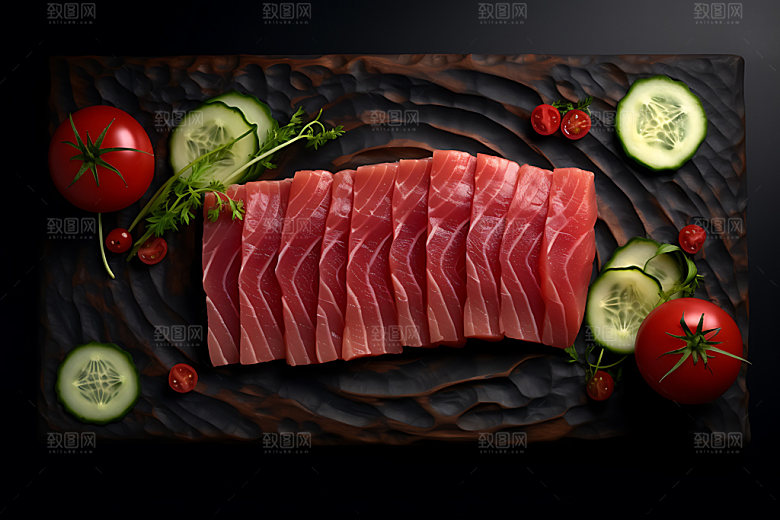 金枪鱼海鲜高清摄影图