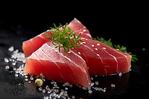 金枪鱼日本料理精致摄影图