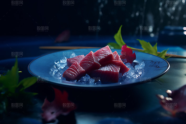 金枪鱼美食生鱼片摄影图