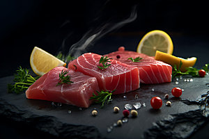 金枪鱼日本料理海鲜摄影图