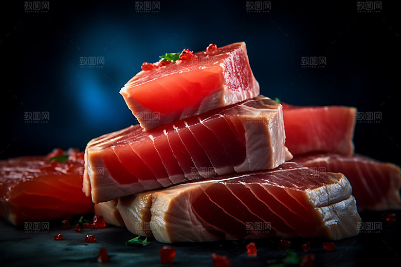 金枪鱼鱼片寿司摄影图