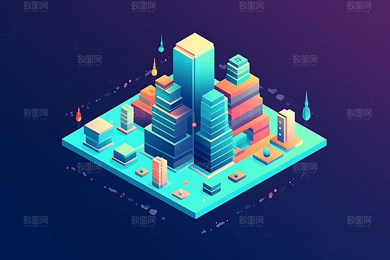 金融理财办公扁平素材